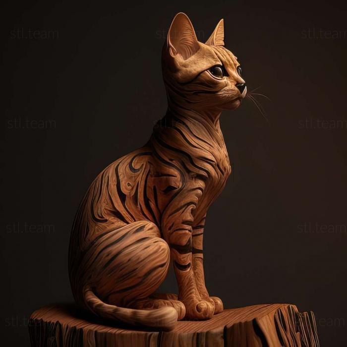 3D model Ocicat cat (STL)